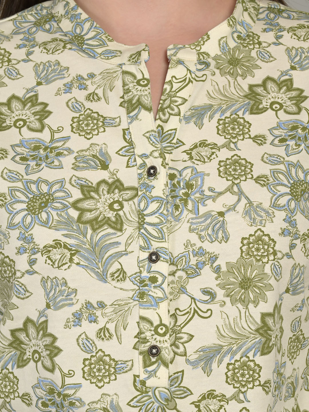 Green V-Neck 3/4 Sleeve GK Short Kurti