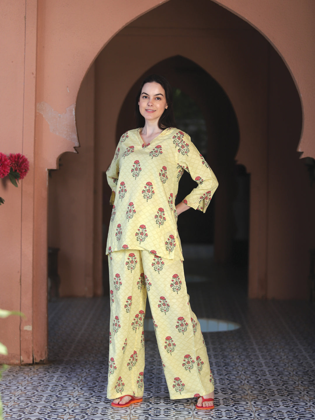 Yellow Floral Printed Co-Ord Set