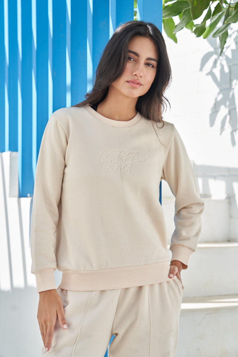 Fleece Winter Off-White Co-ord Set