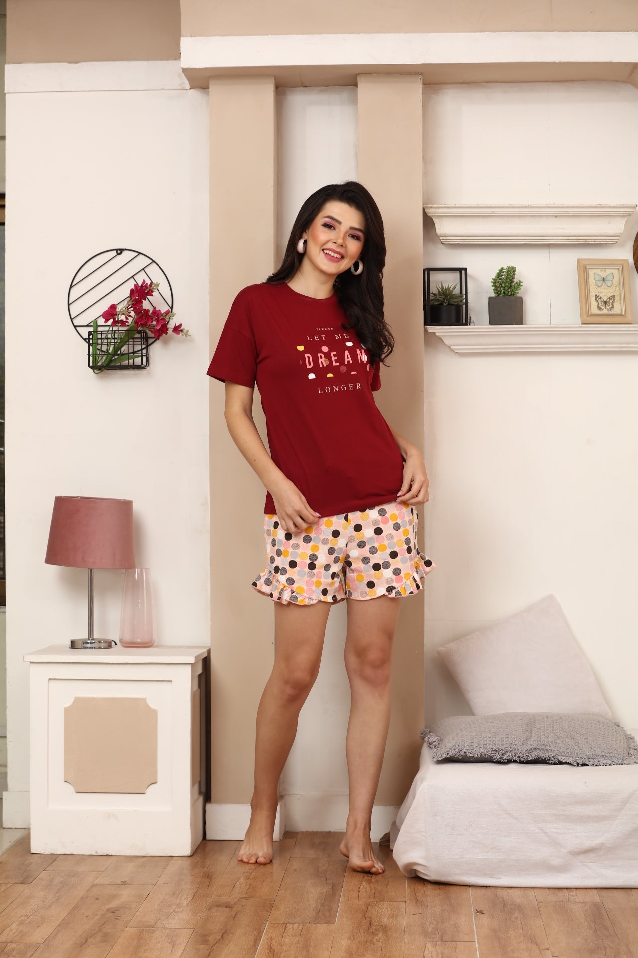 Cherry Red T-Shirt & Shorts Set