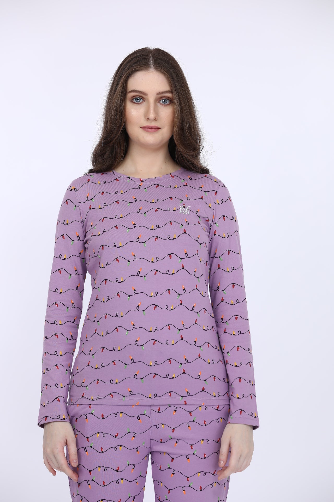 Orchid Cotton Printed EA T-Shirt With Pyjama