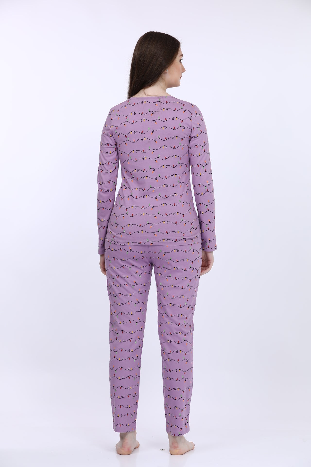 Orchid Cotton Printed EA T-Shirt With Pyjama