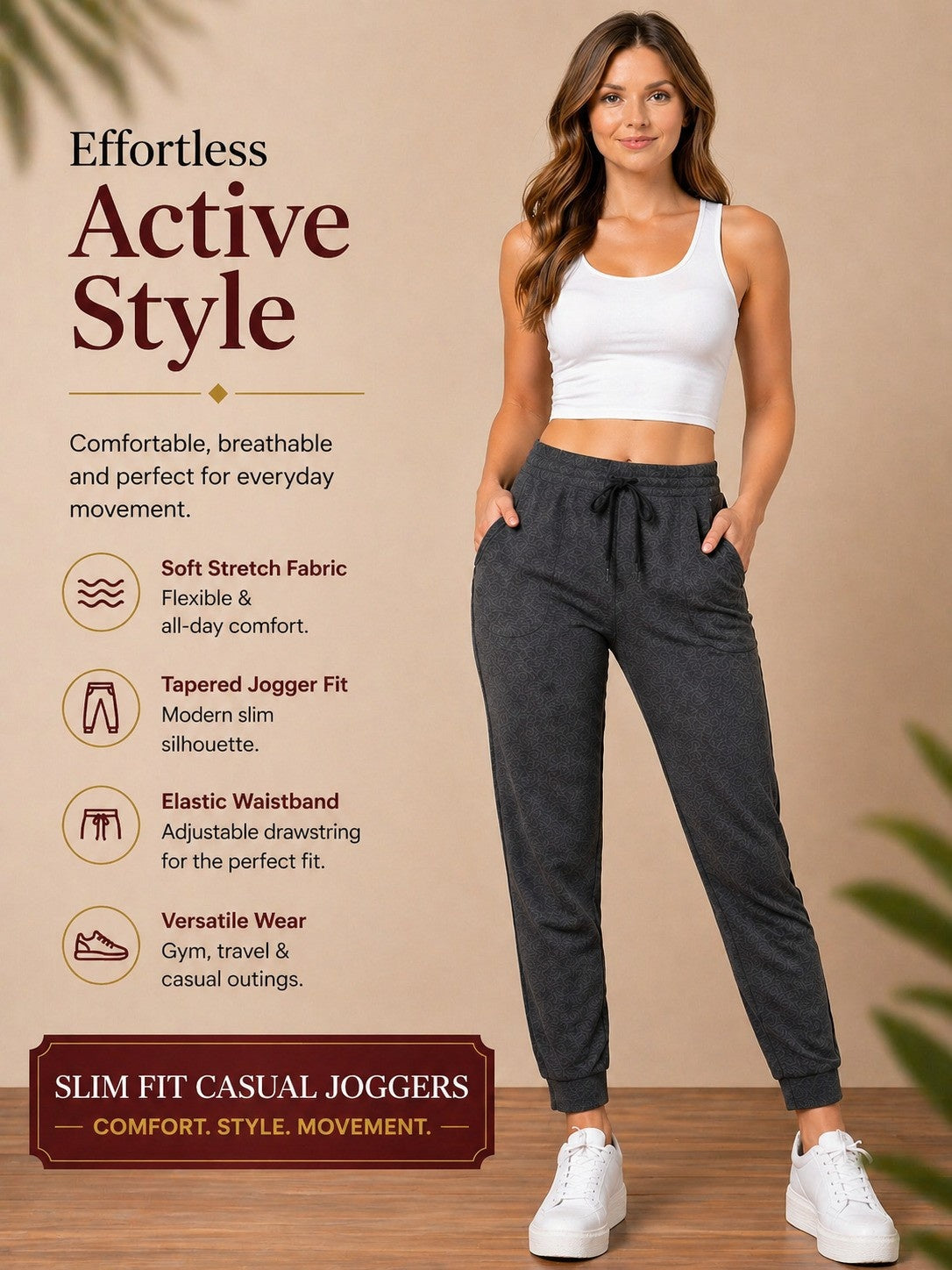 Women’s Dark Grey Athleisure Track Pants - Dark Grey