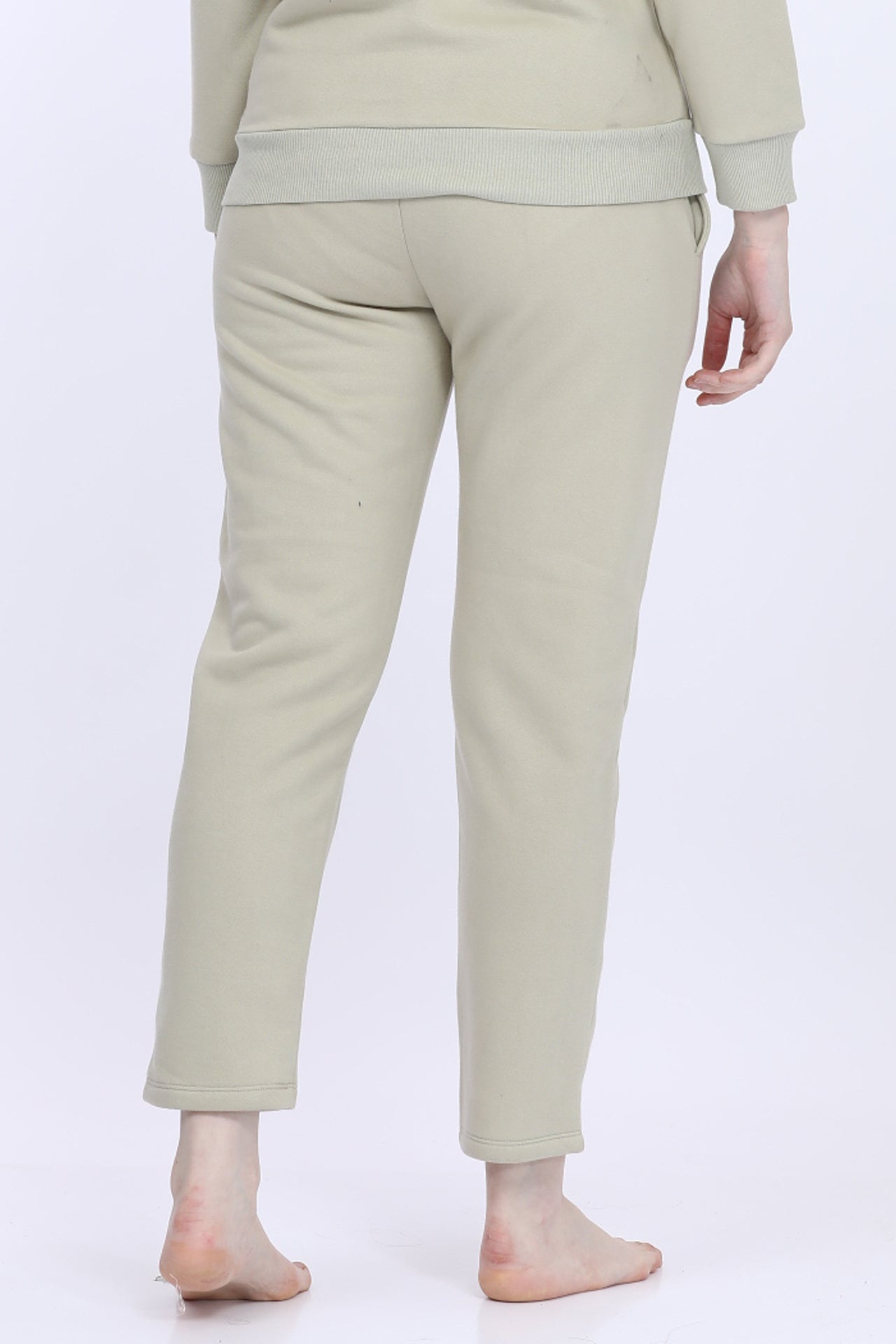 Women Fleece Cream Fashion Jogger