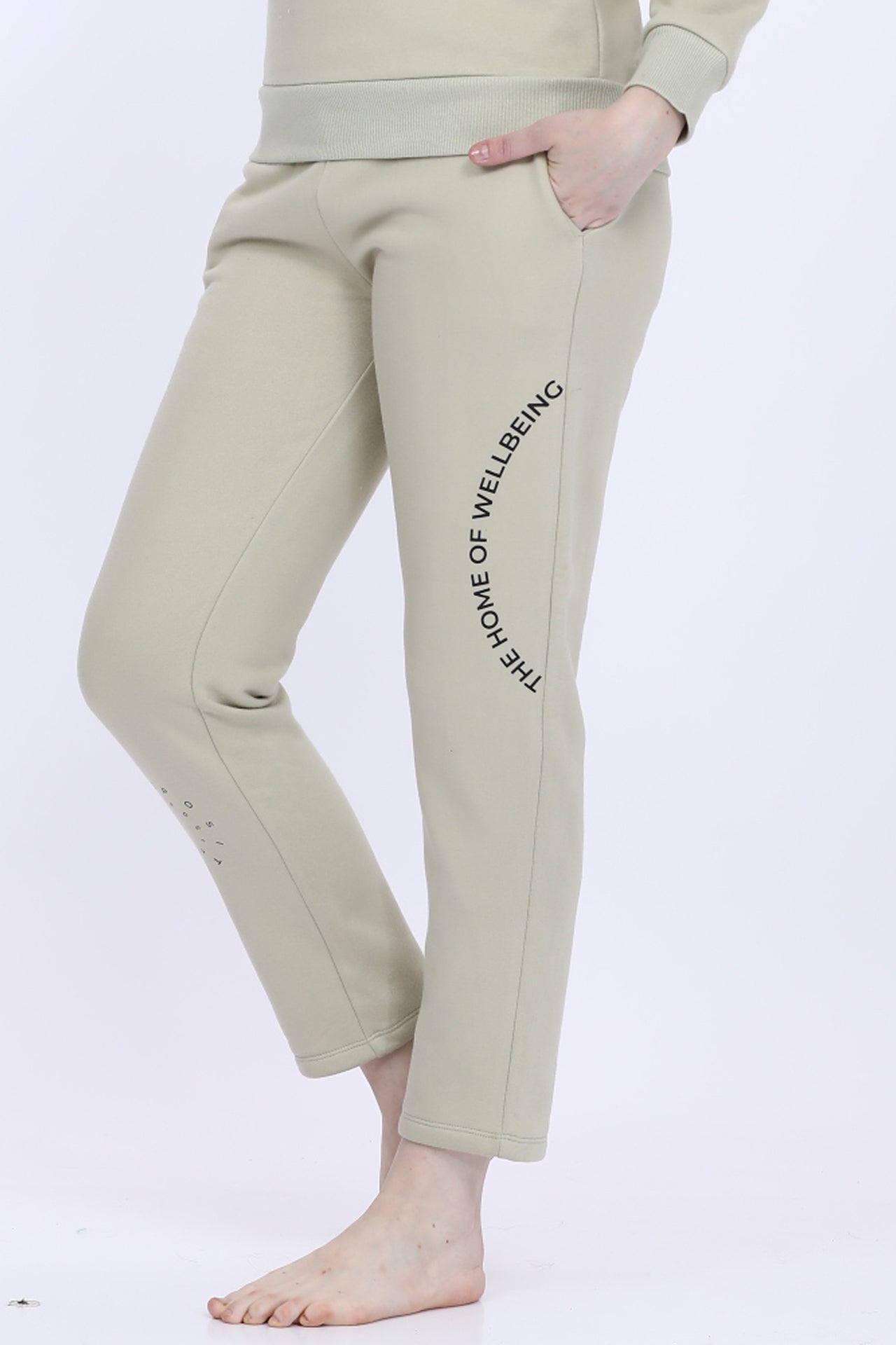 Women Fleece Cream Fashion Jogger
