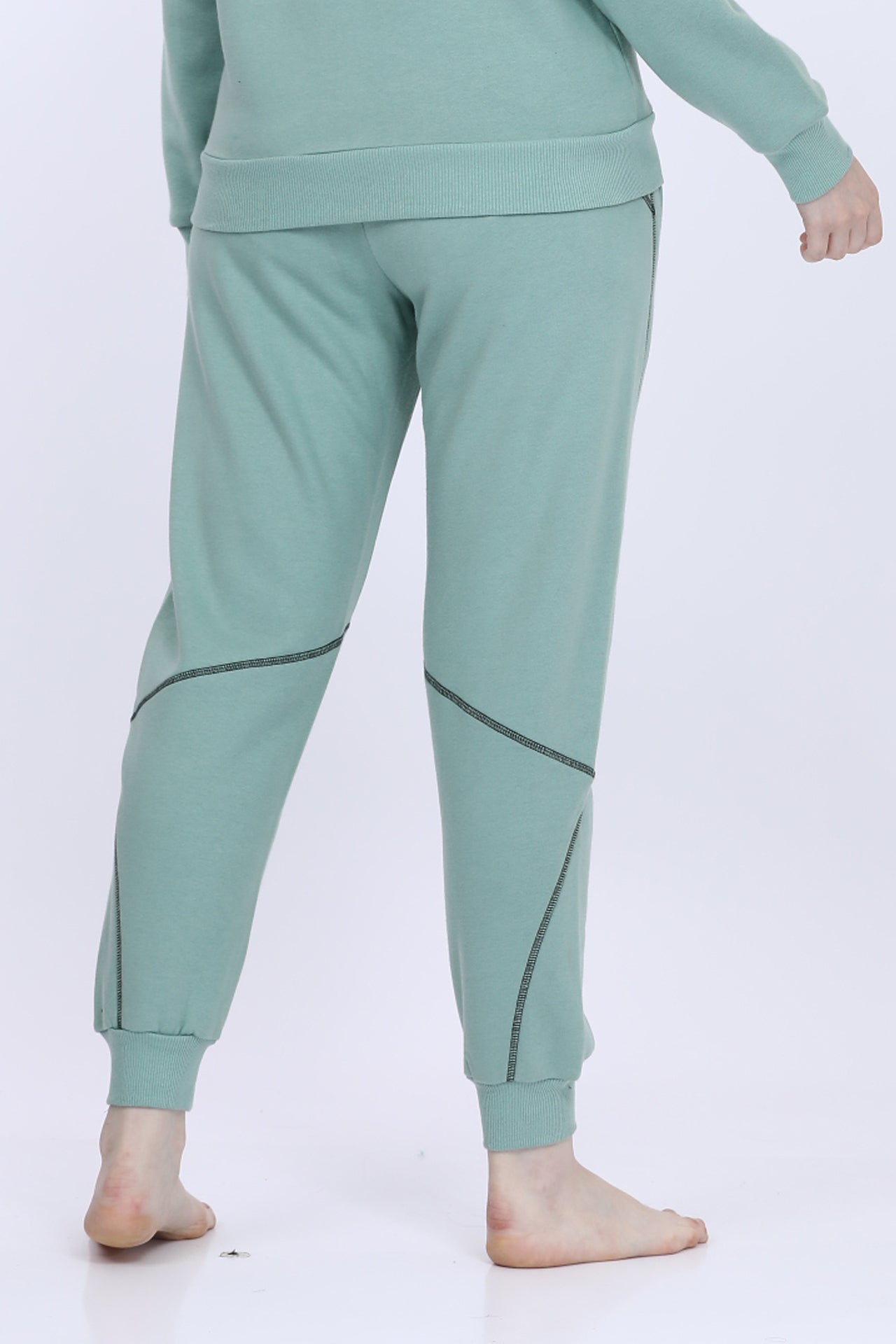 Women Fleece Green Fashion Jogger