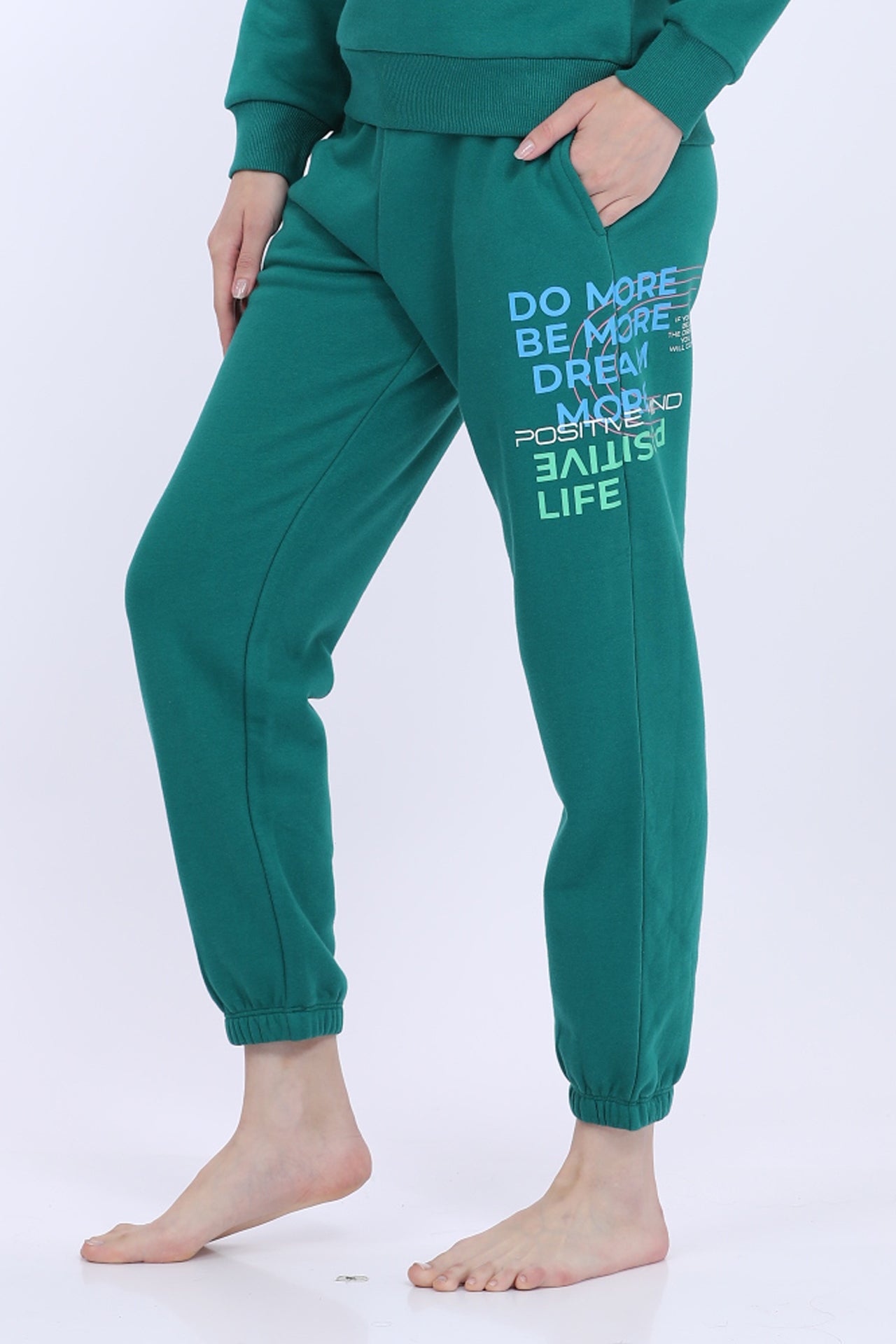 Women Fleece Green Fashion Jogger