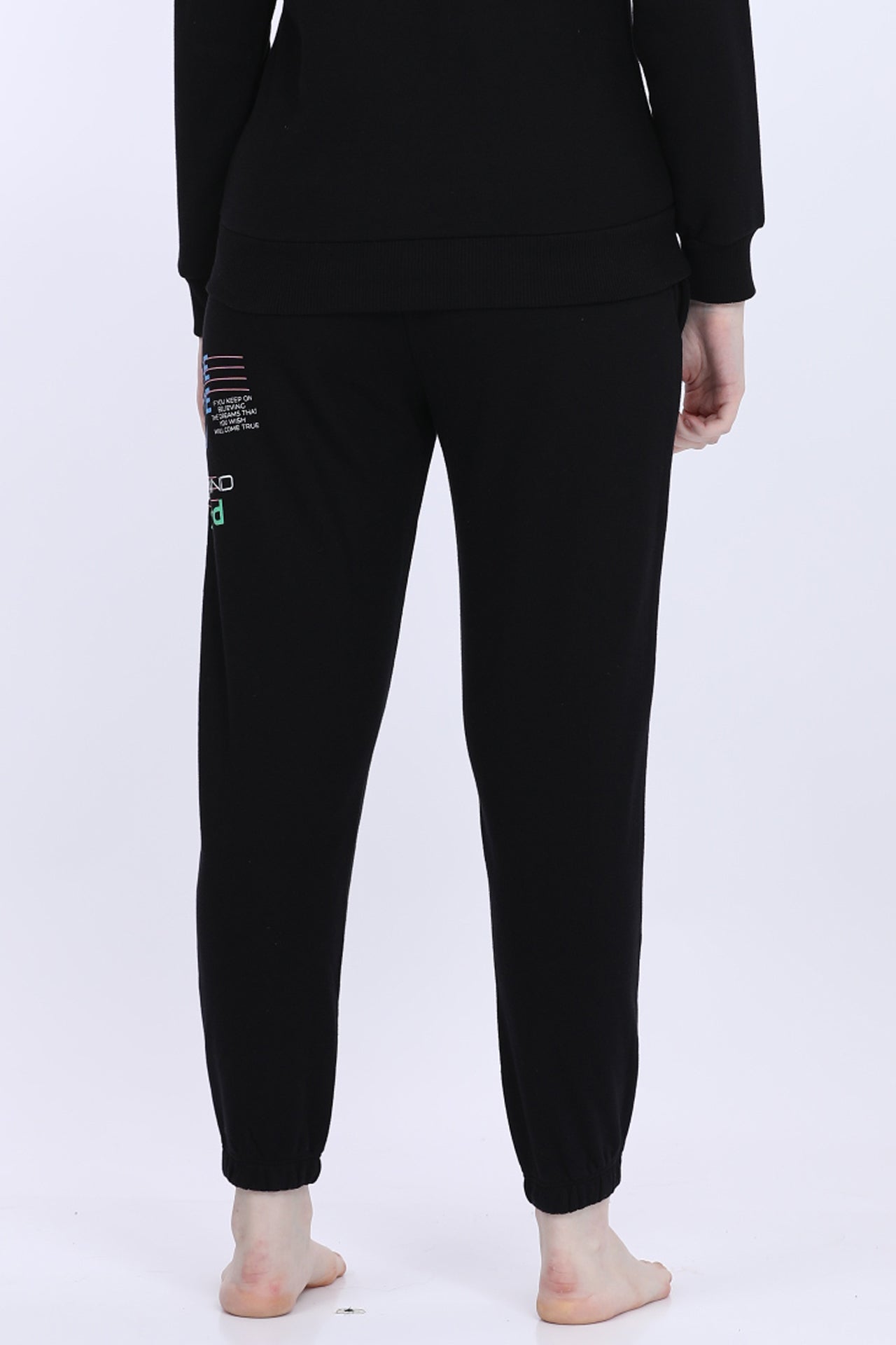 Women Fleece Black Fashion Jogger