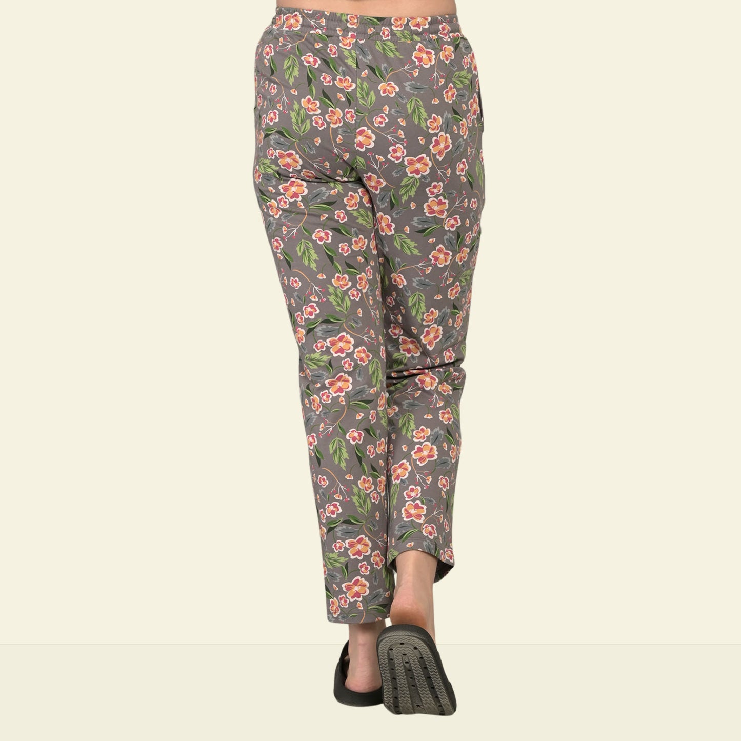 Grey Printed Cotton Lounge Pyjama