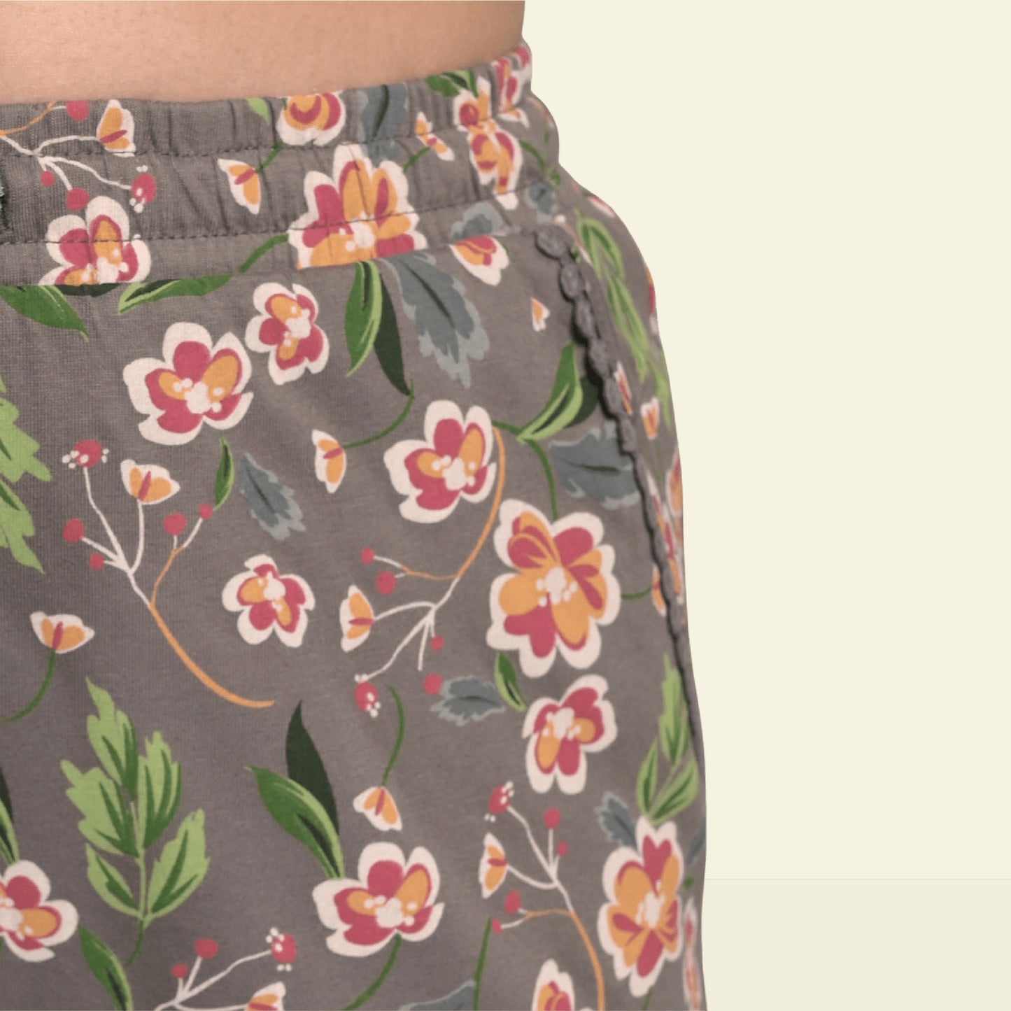 Grey Printed Cotton Lounge Pyjama