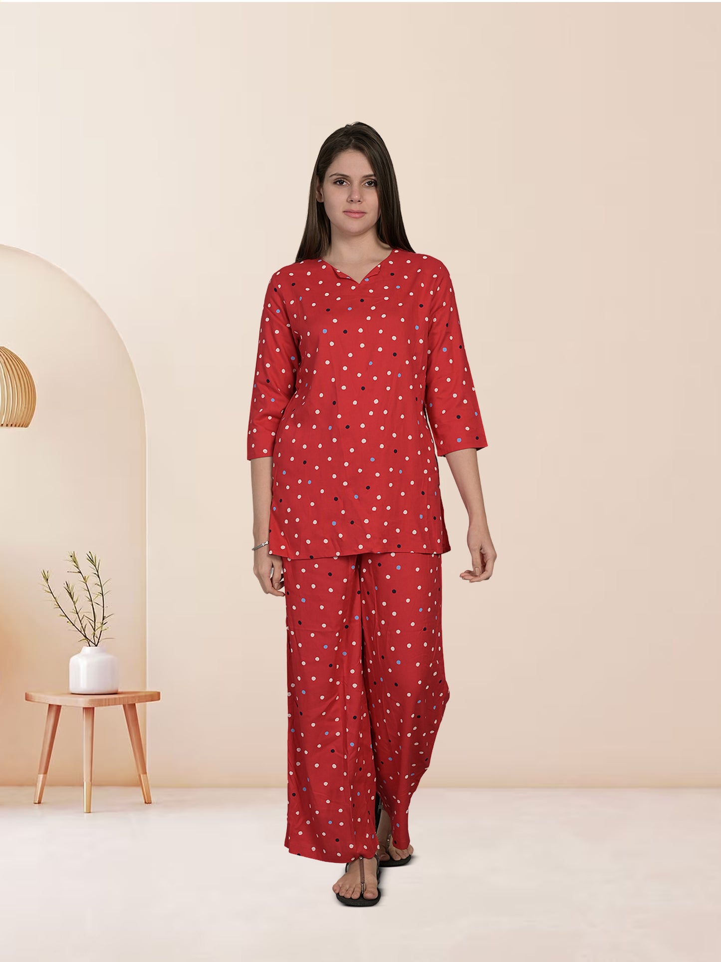 Red Printed Co-Ord Set