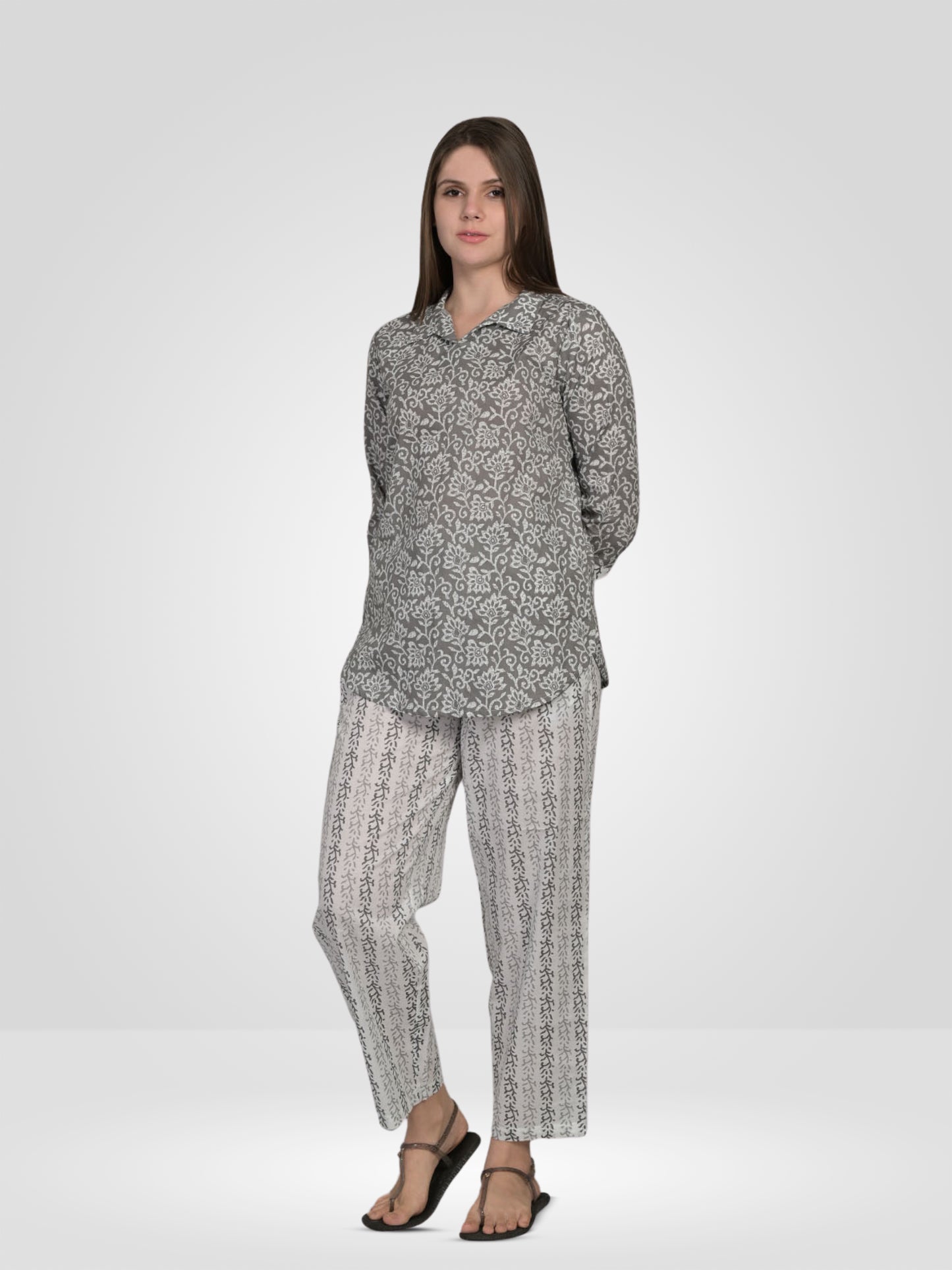 Grey Printed Co-Ord Set