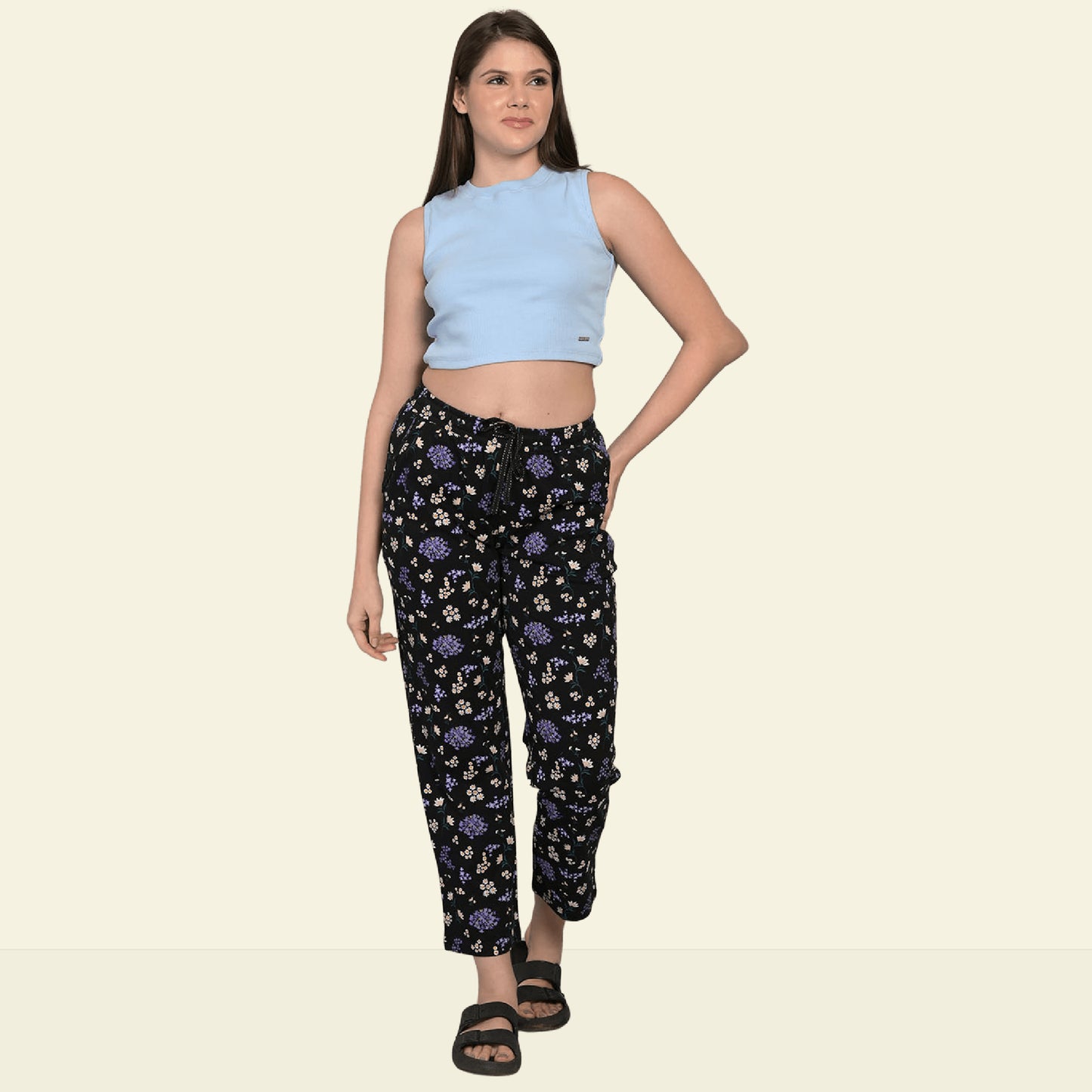Black Printed Soft-Fit Lounge Pyjamas