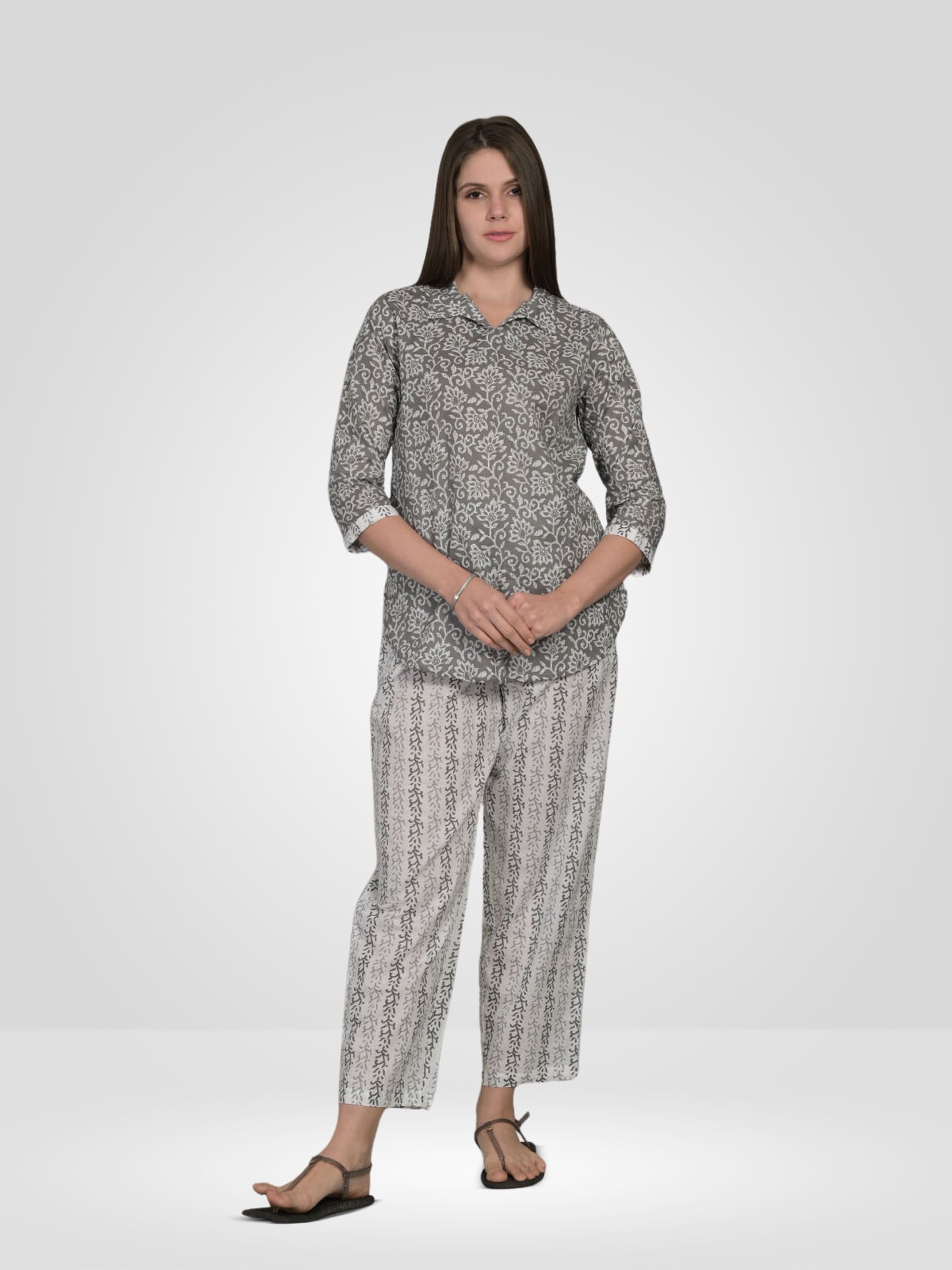 Grey Printed Co-Ord Set