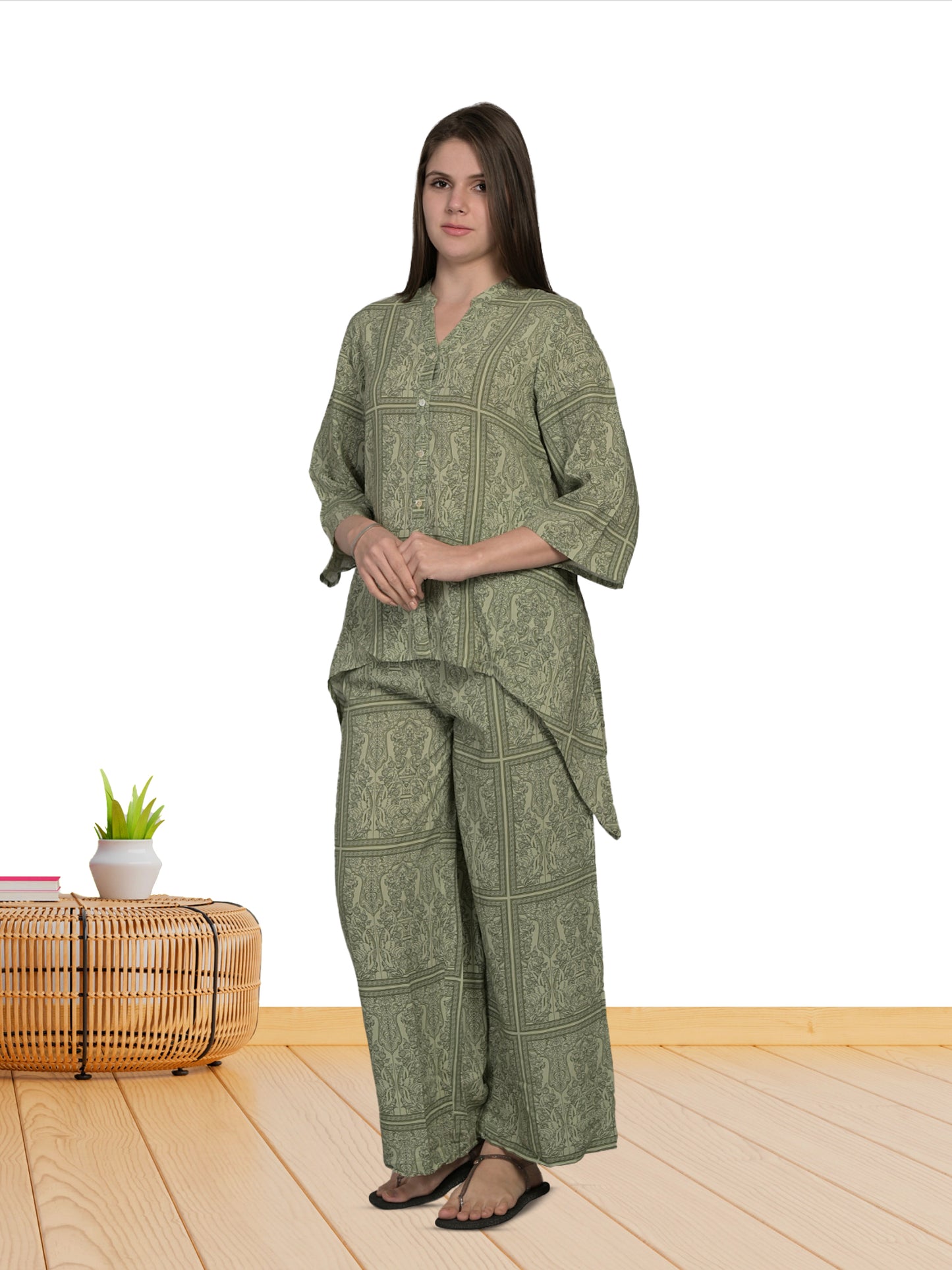 Green Printed Co-Ord Set