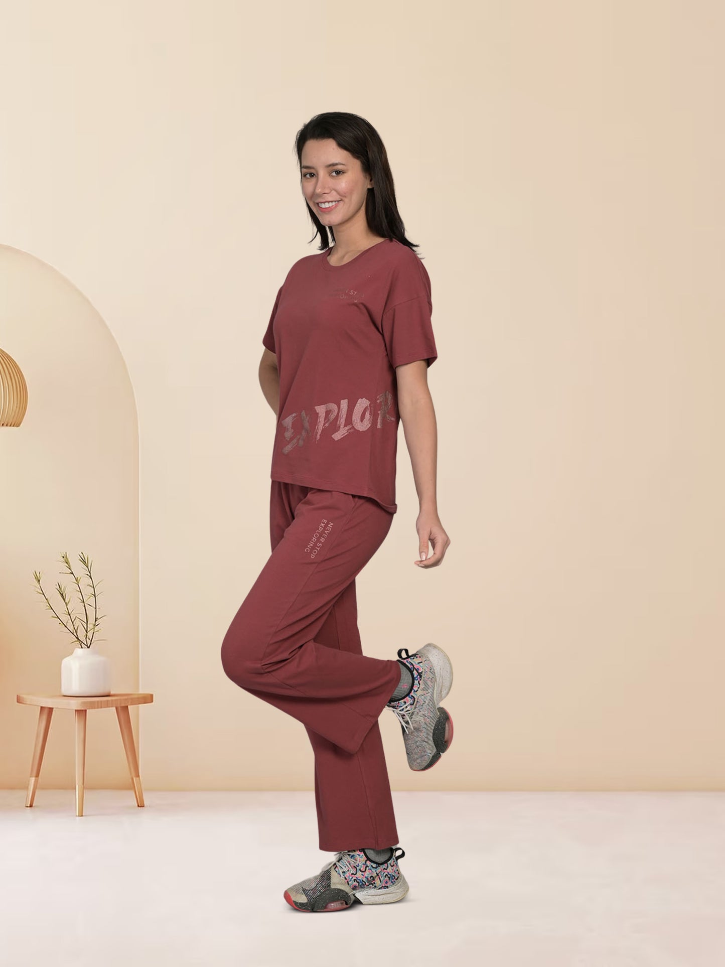 Red Half Sleeve Co-Ord Set