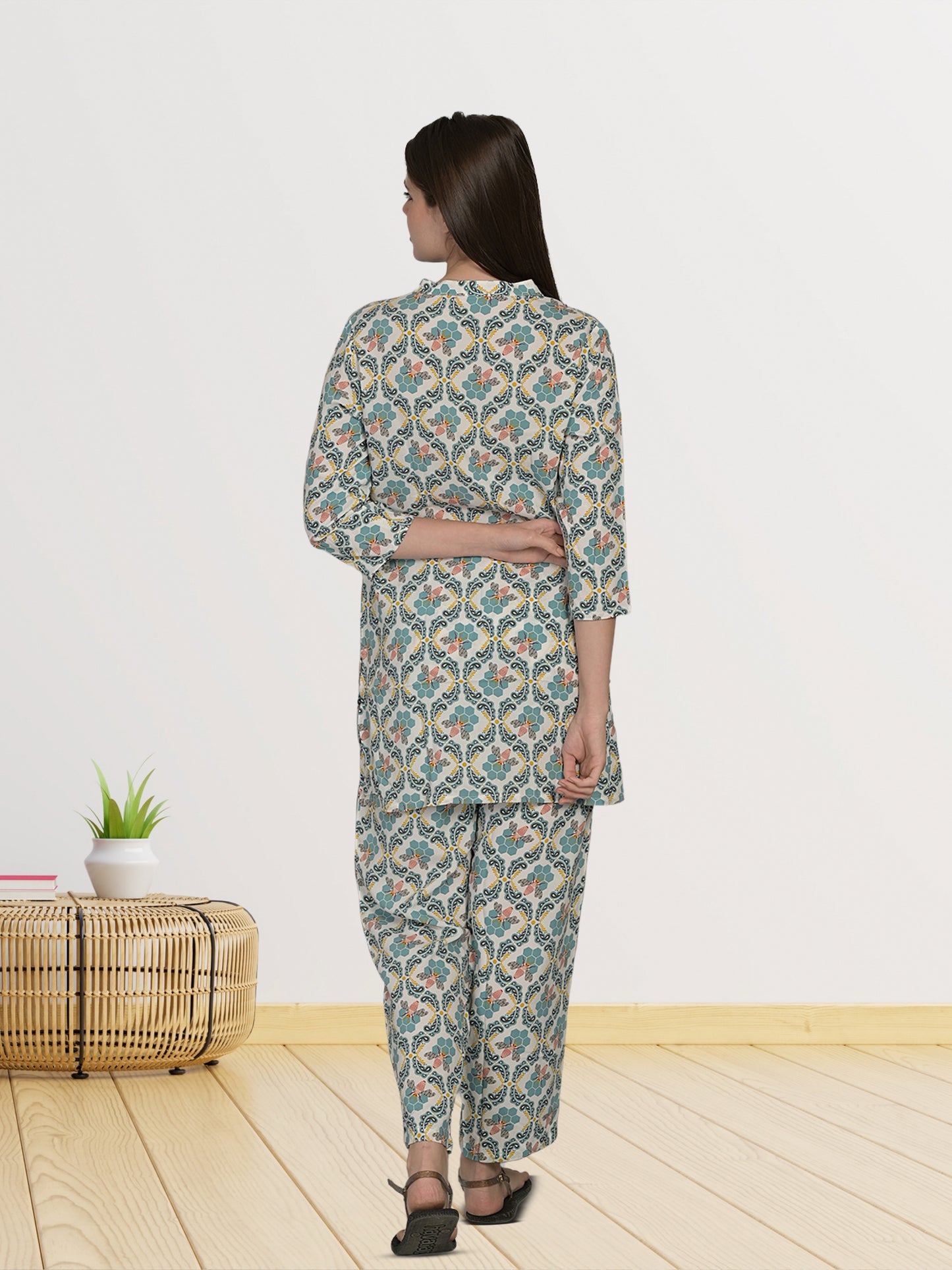 Sky Blue Printed Co-Ord Set