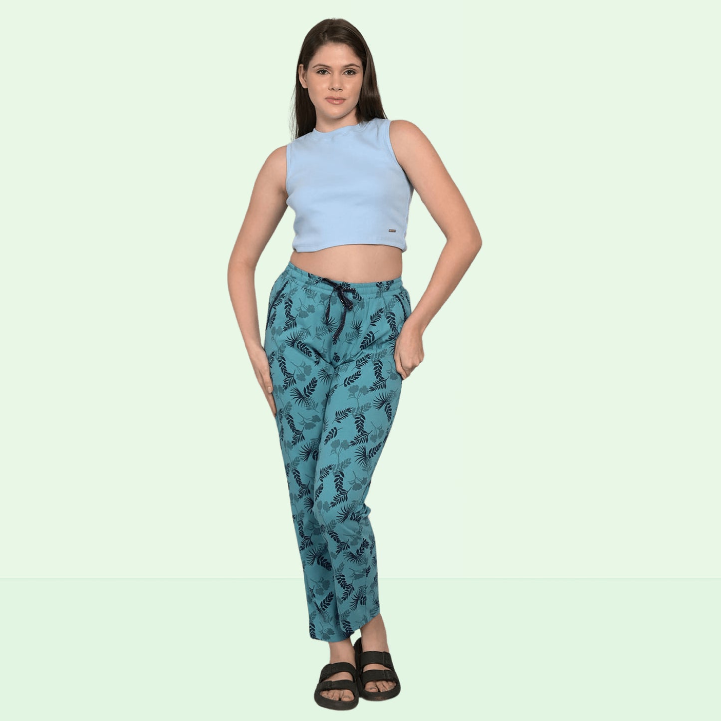 Blue S4 Printed Cotton Pyjama