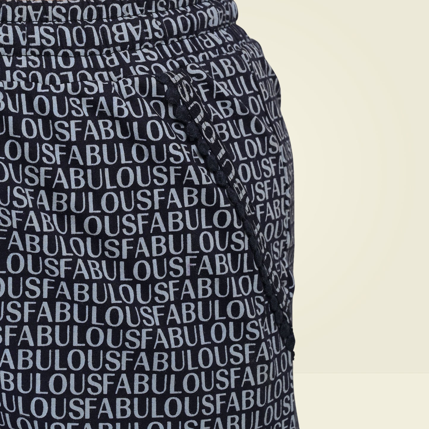Black Printed Cotton Lounge Pyjama