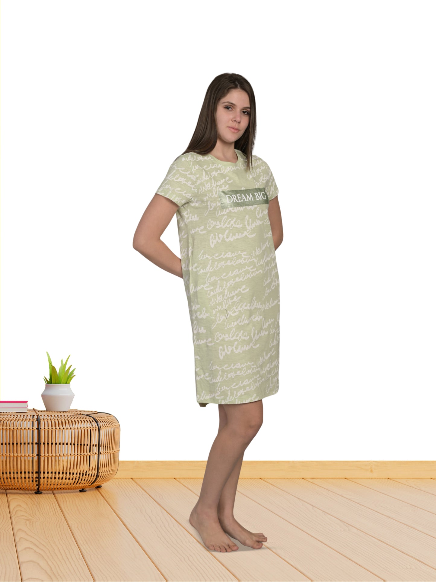 Light Green Short Night Dress