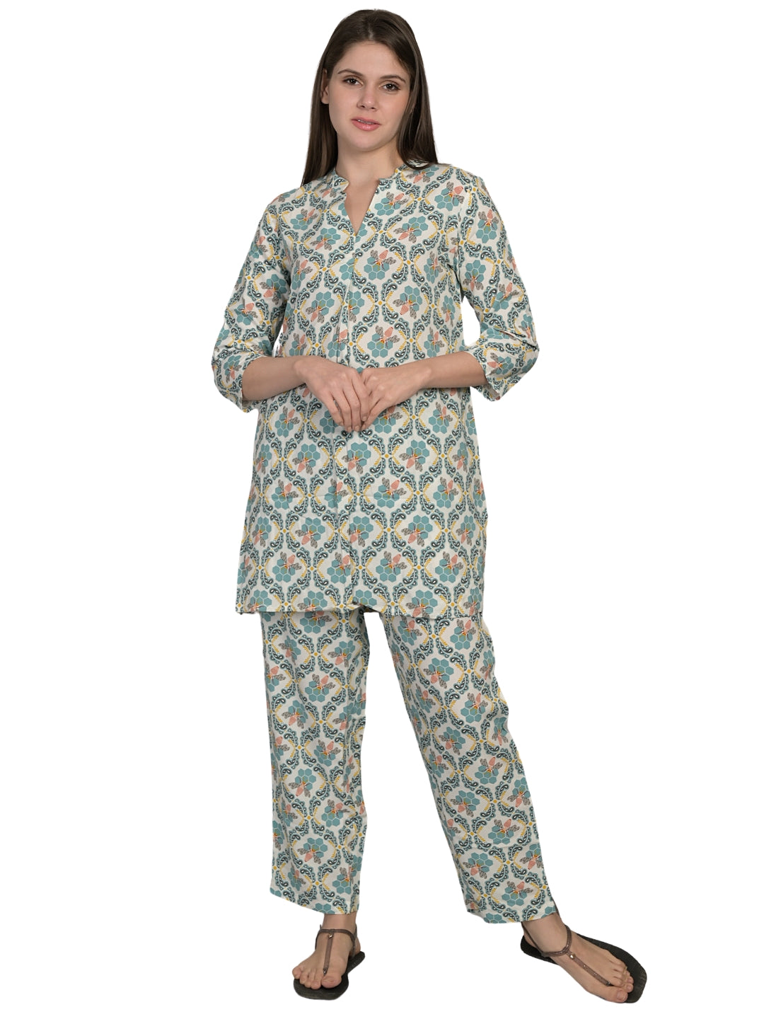Sky Blue Printed Co-Ord Set