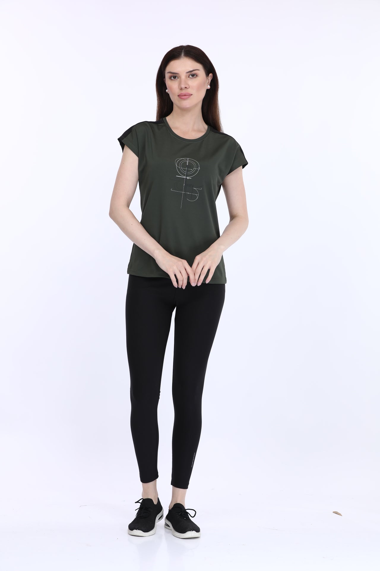 Olive Green Poly Spandex T-Shirt