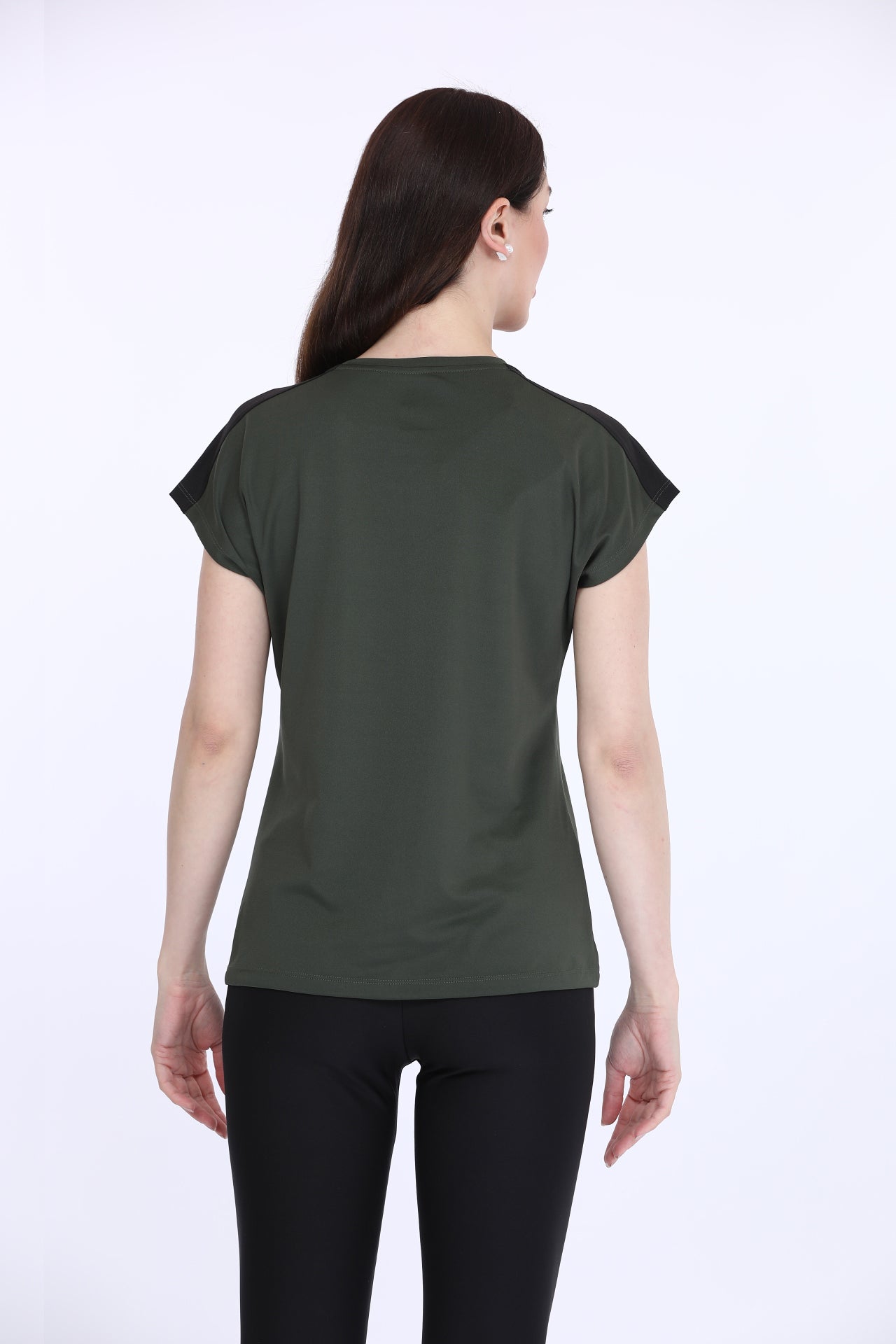 Olive Green Poly Spandex T-Shirt