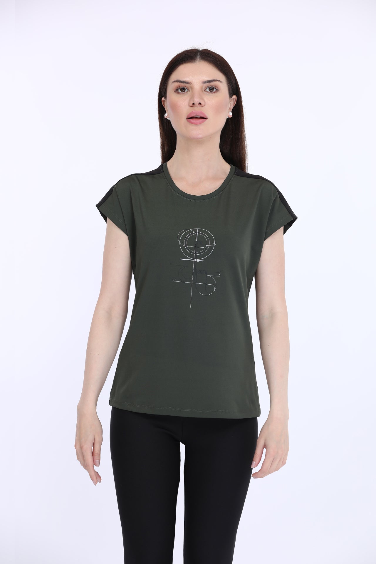 Olive Green Poly Spandex T-Shirt