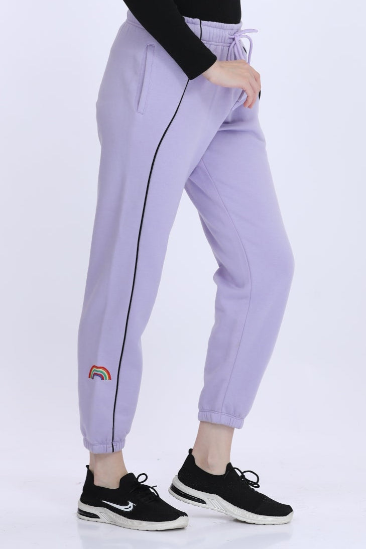 Women Fleece Purple Fashion Jogger