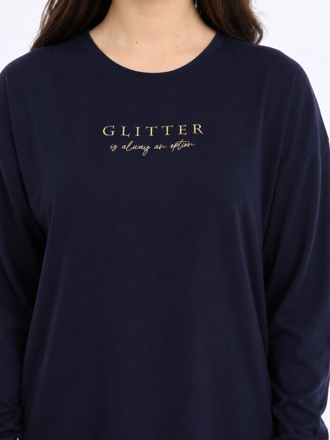 Cotton Spandex Navy Fashion Co-ords Set