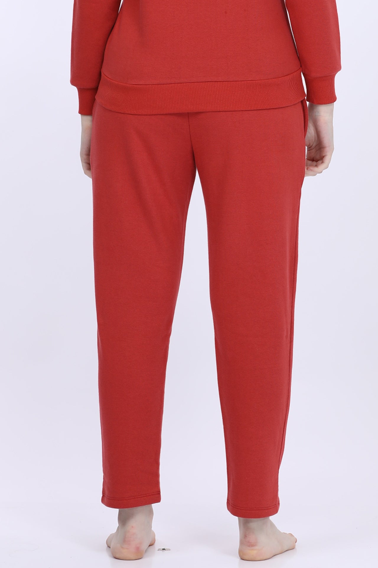 Women Fleece Red Fashion Jogger