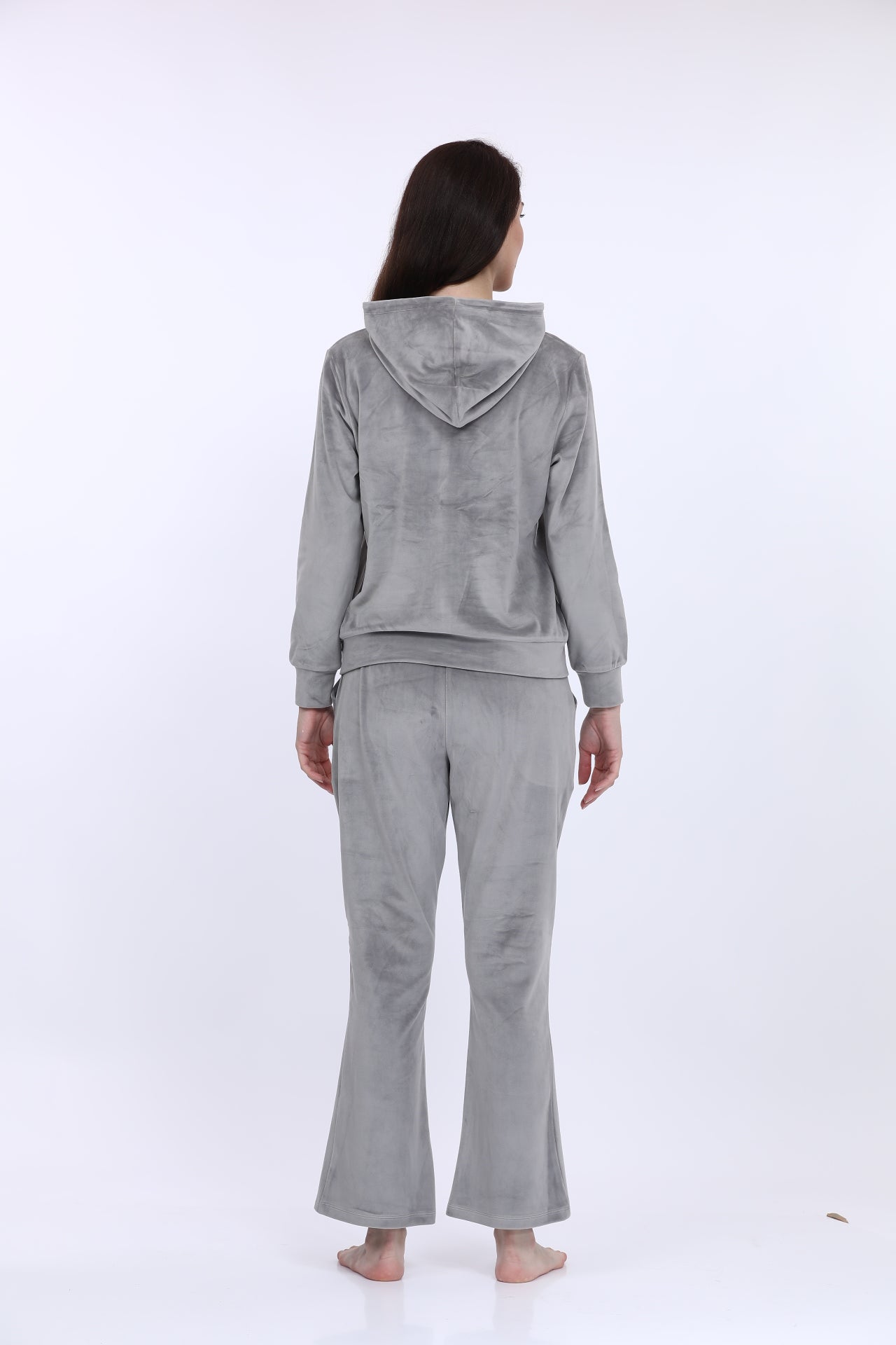 Korean Velour Silver Track Suit