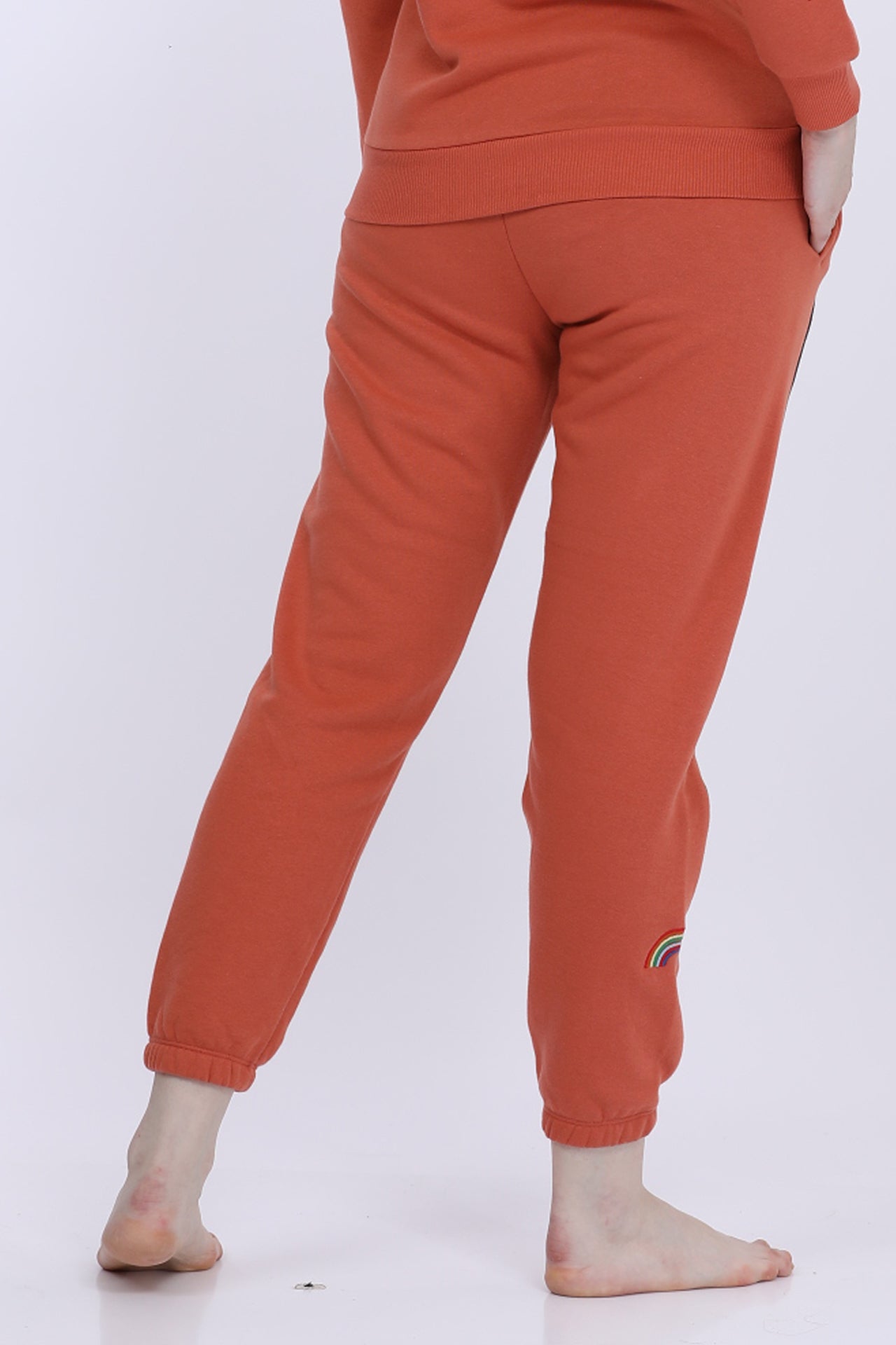 Women Fleece Red Fashion Jogger