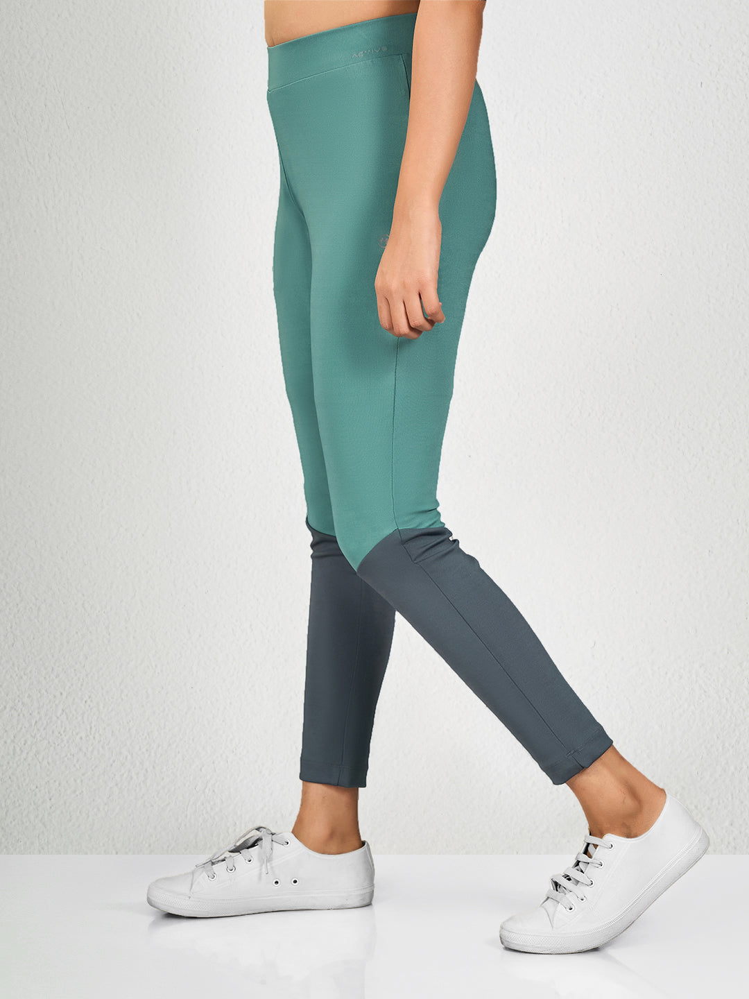 Green & Grey Yoga Pants For Women