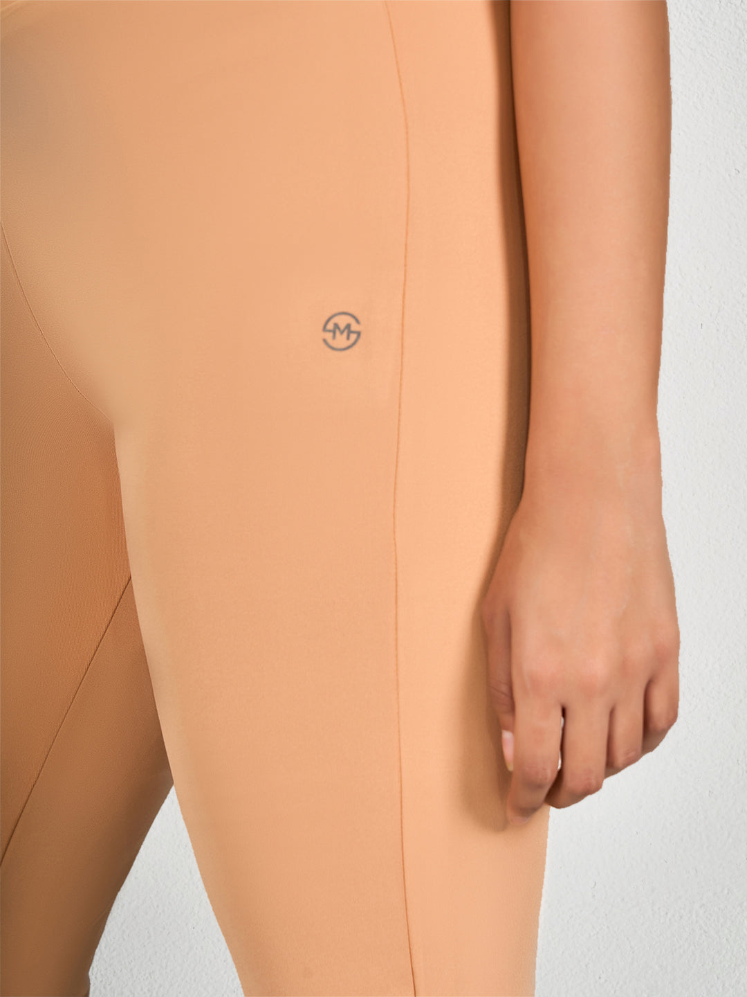 Peach Solid Yoga Pants for Women