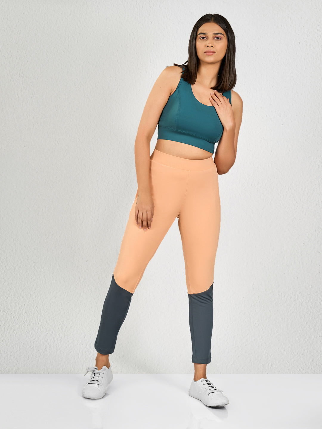 Peach & Grey Yoga Pants for Women