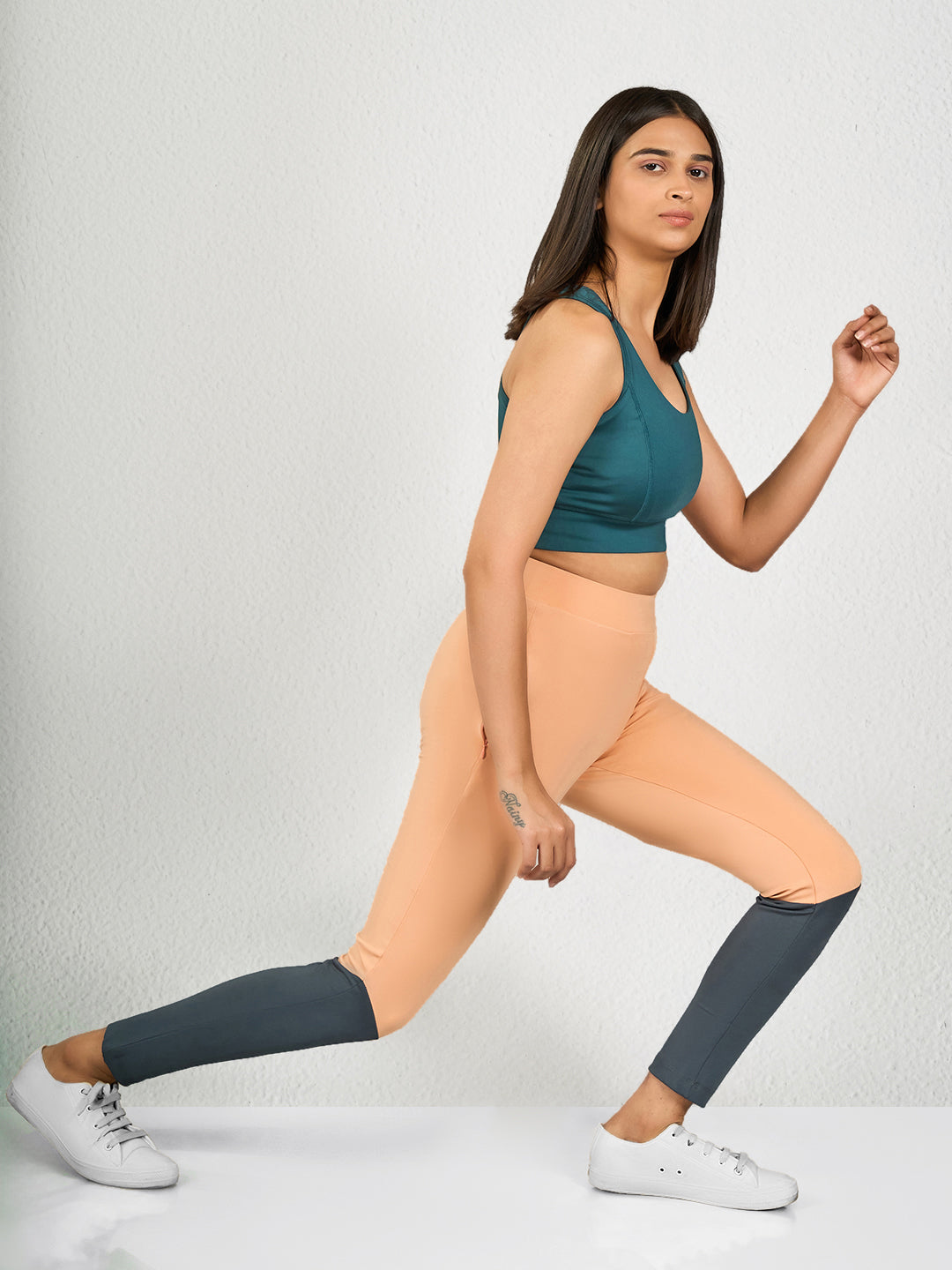Peach & Grey Yoga Pants for Women