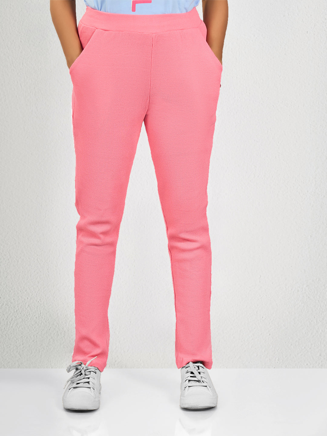Pink Solid Comfy Track Pant