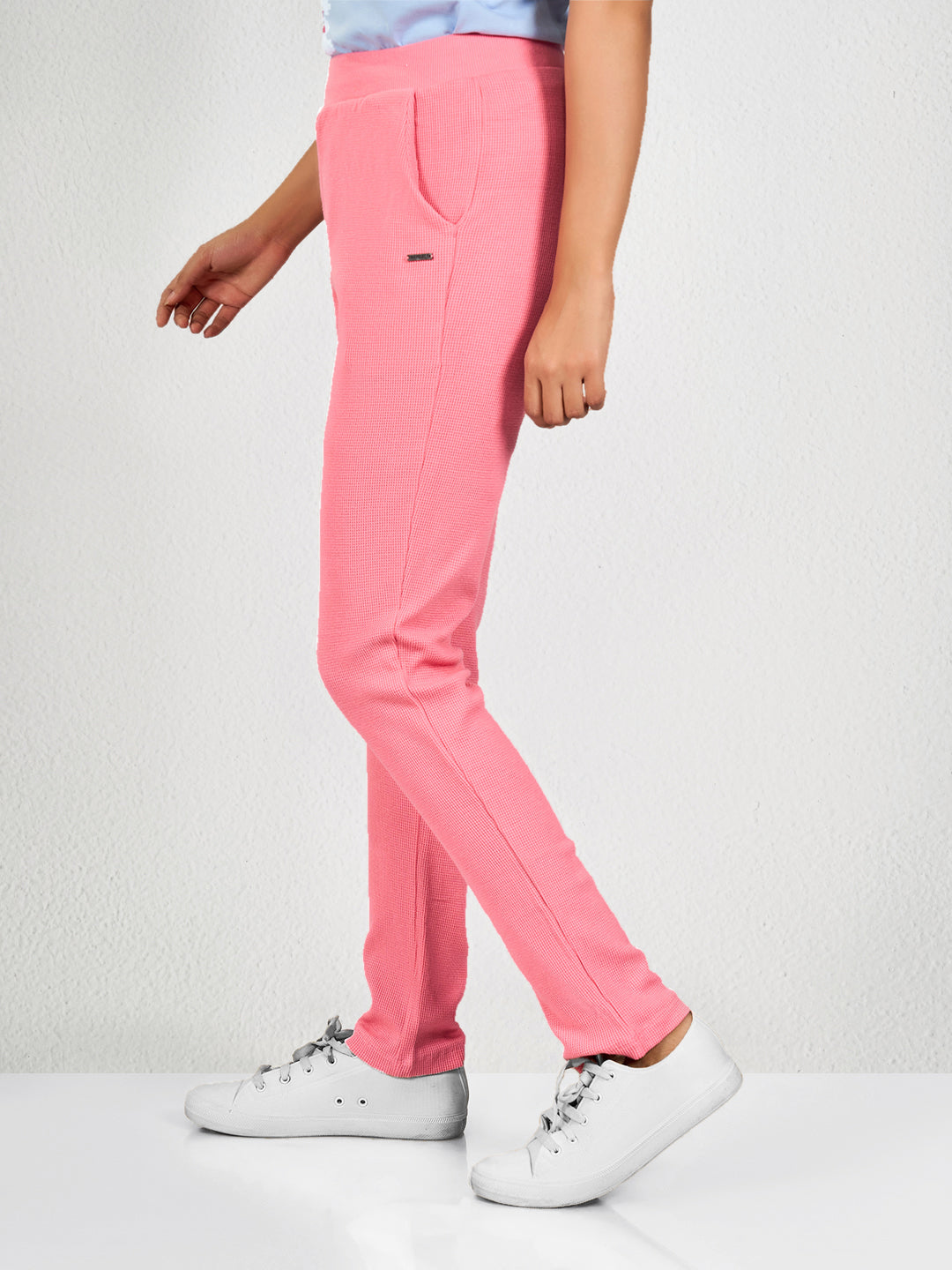 Pink Solid Comfy Track Pant
