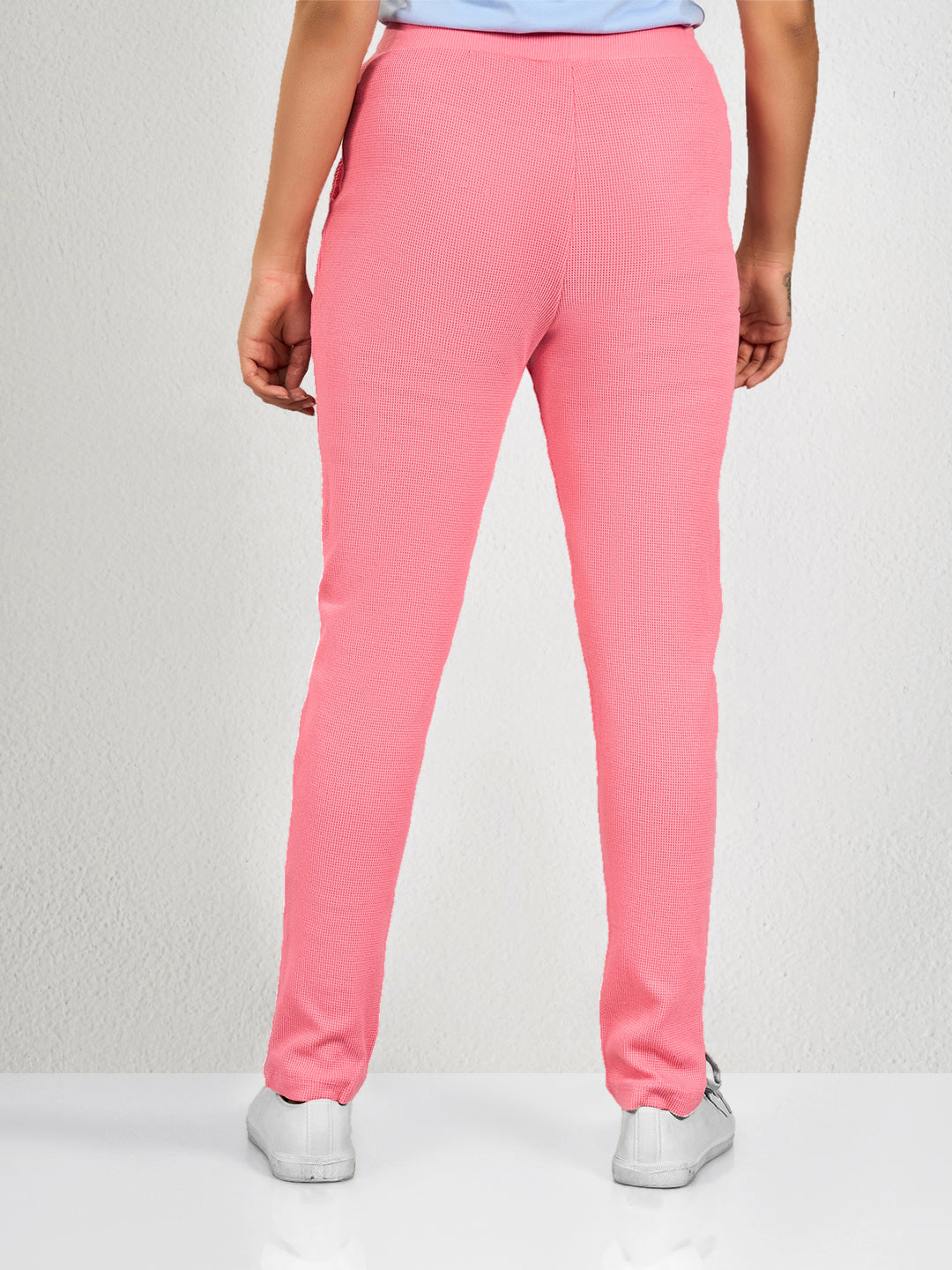Pink Solid Comfy Track Pant