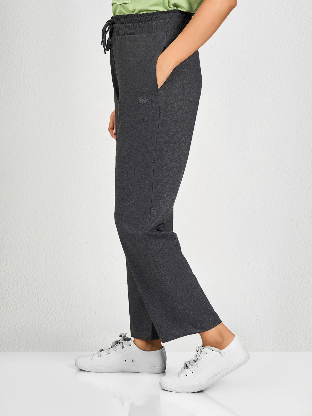 Dark Grey Solid Comfy Track Pant