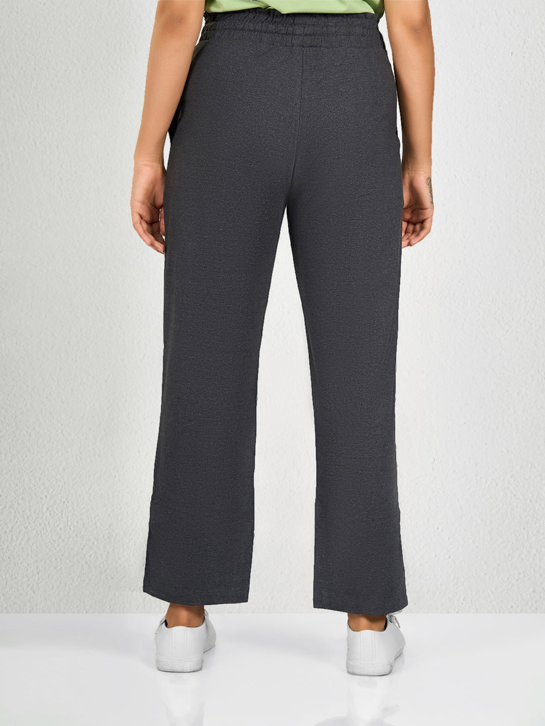 Dark Grey Solid Comfy Track Pant