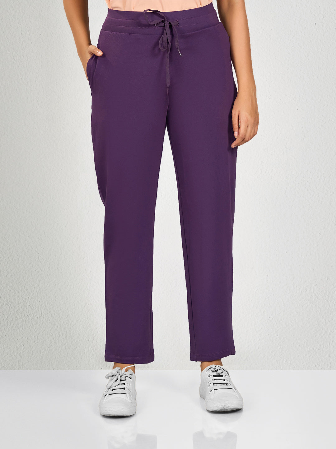 Purple Solid BB Track Pant