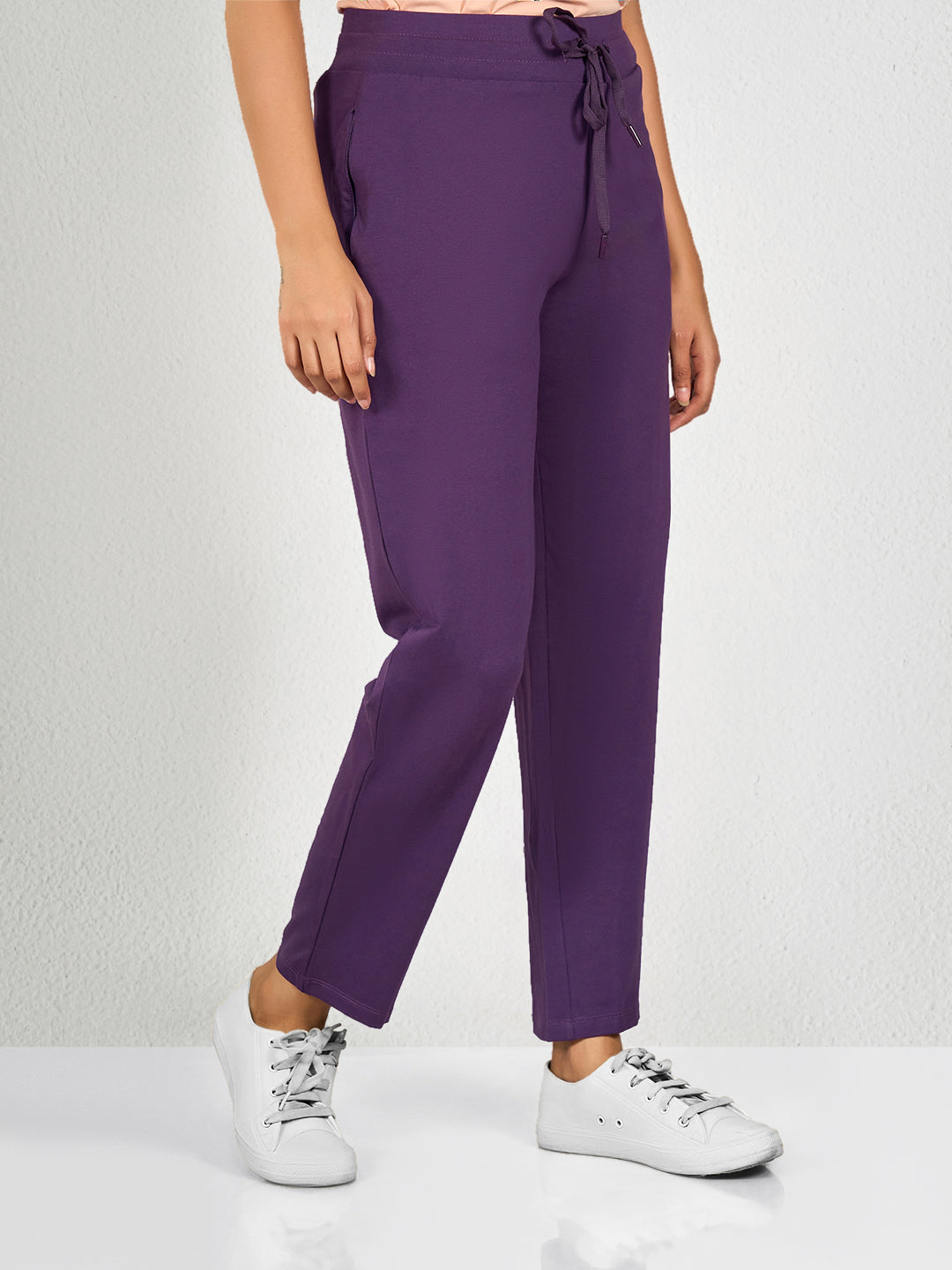 Purple Solid BB Track Pant