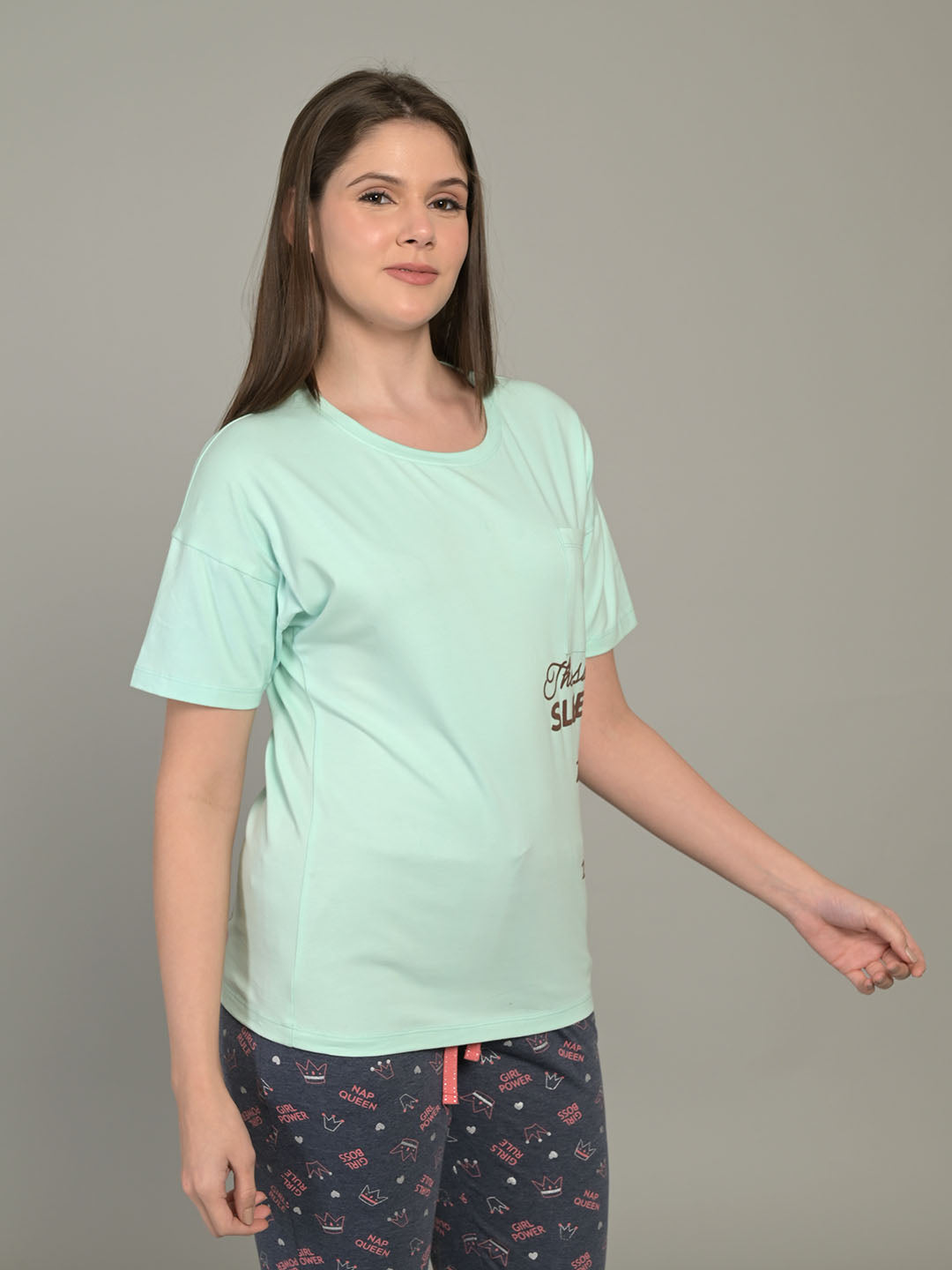 Round Neck Green Half Sleeve T-Shirt