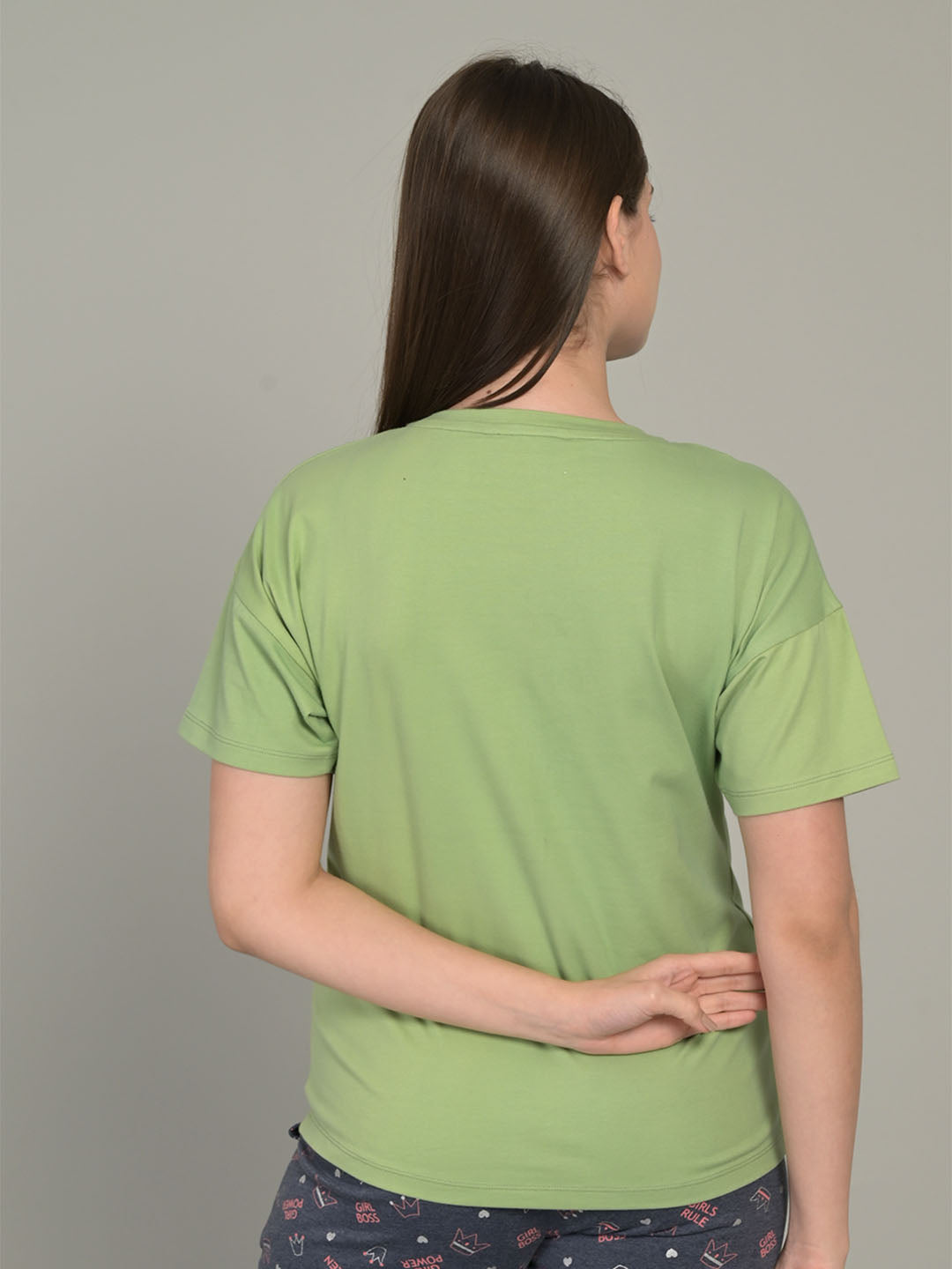 Round Neck Green Half Sleeve T-Shirt