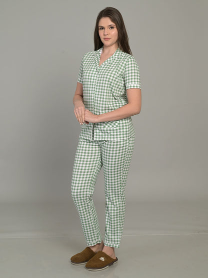 Green Half Sleeve Top & Pyjama Set