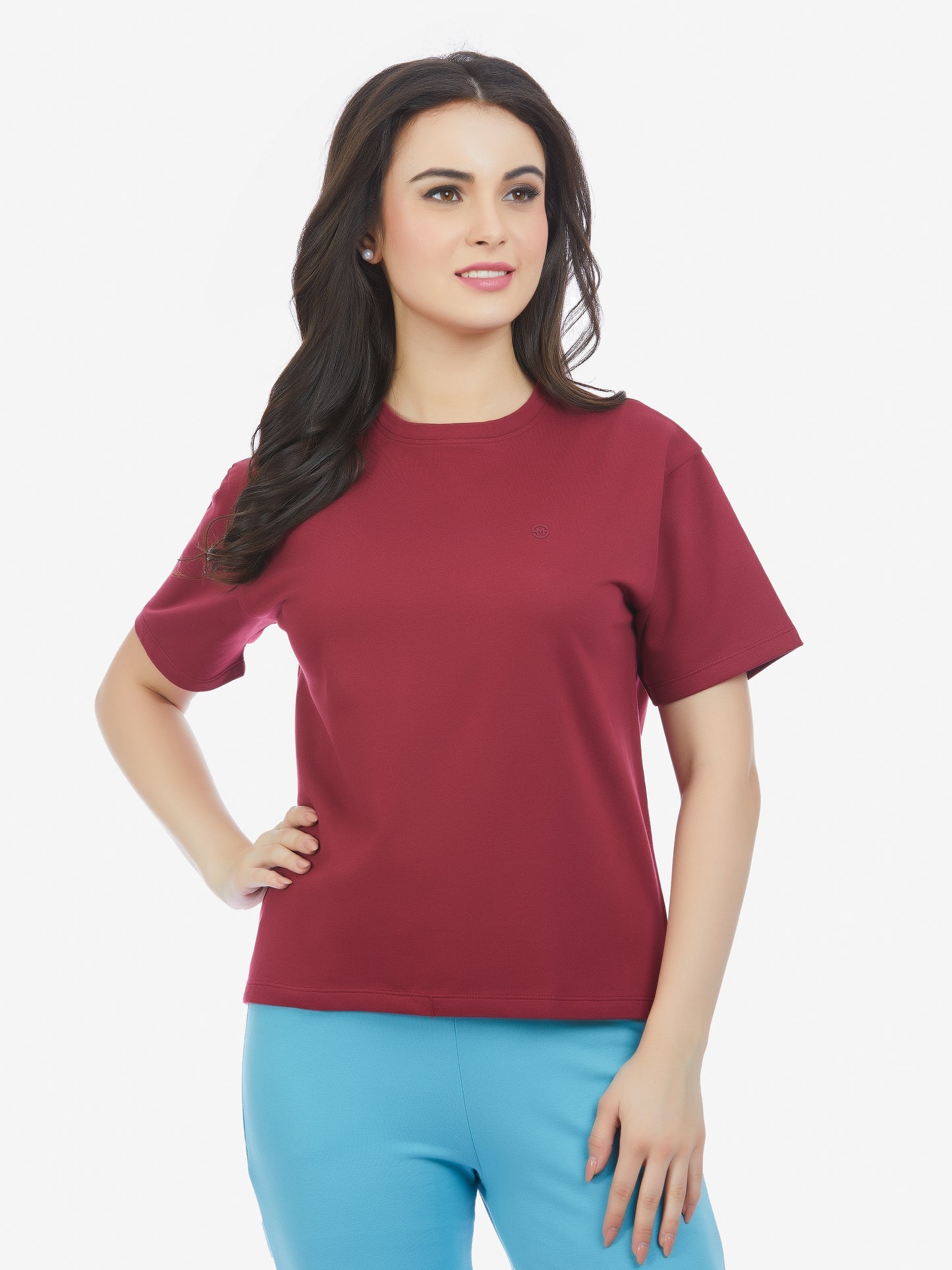 Dark Cherry Half Sleeve T-Shirt