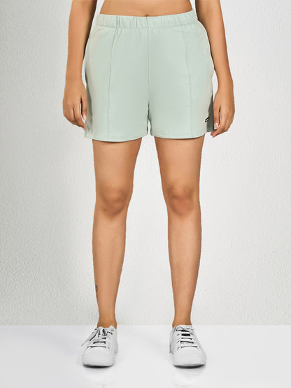 Women’s Solid Athleisure Activewear Shorts – Sage Green
