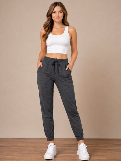 Women’s Dark Grey Athleisure Track Pants -  Dark Grey